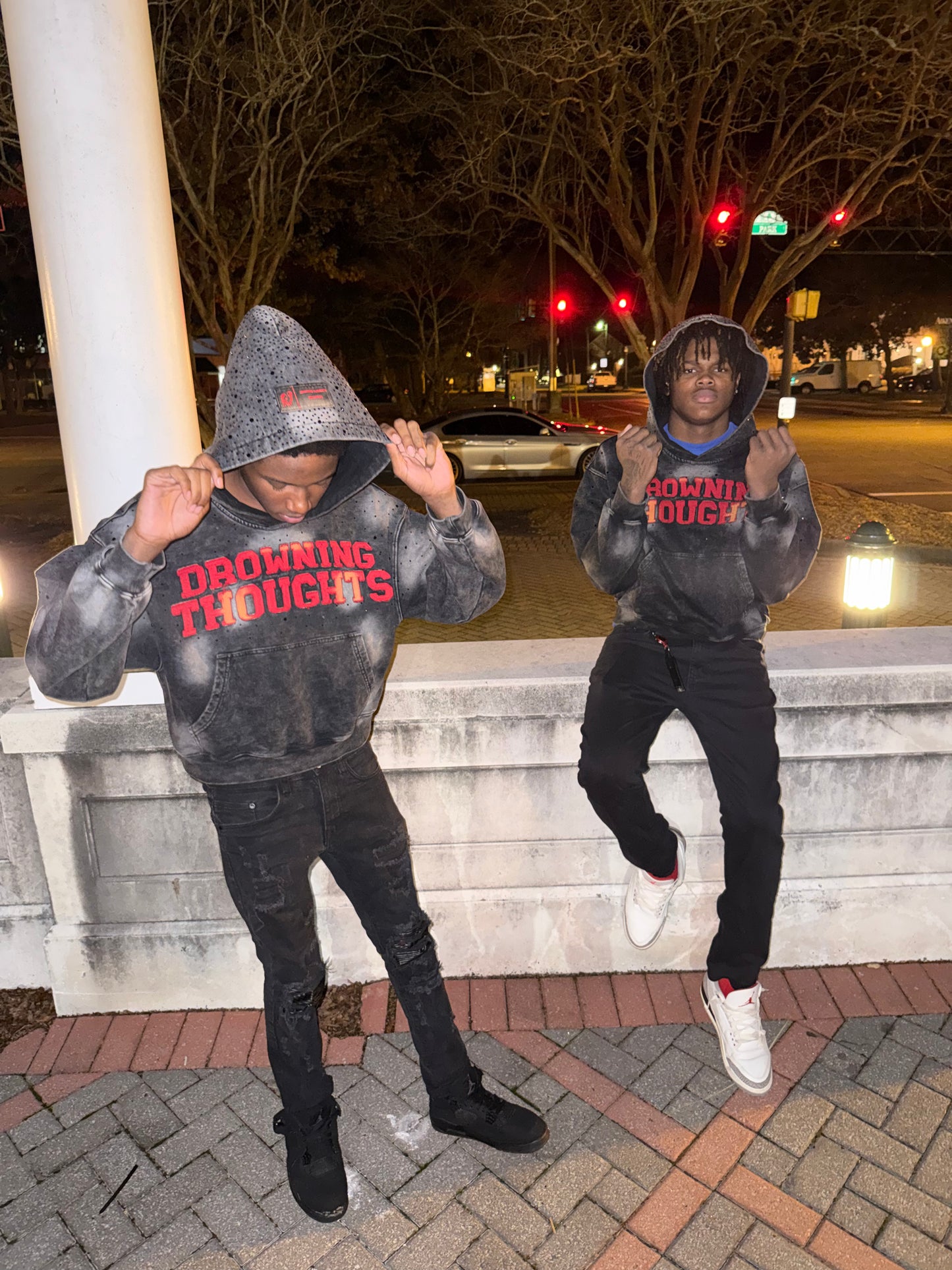 Drowning Thoughts Rhinestone Hoodie