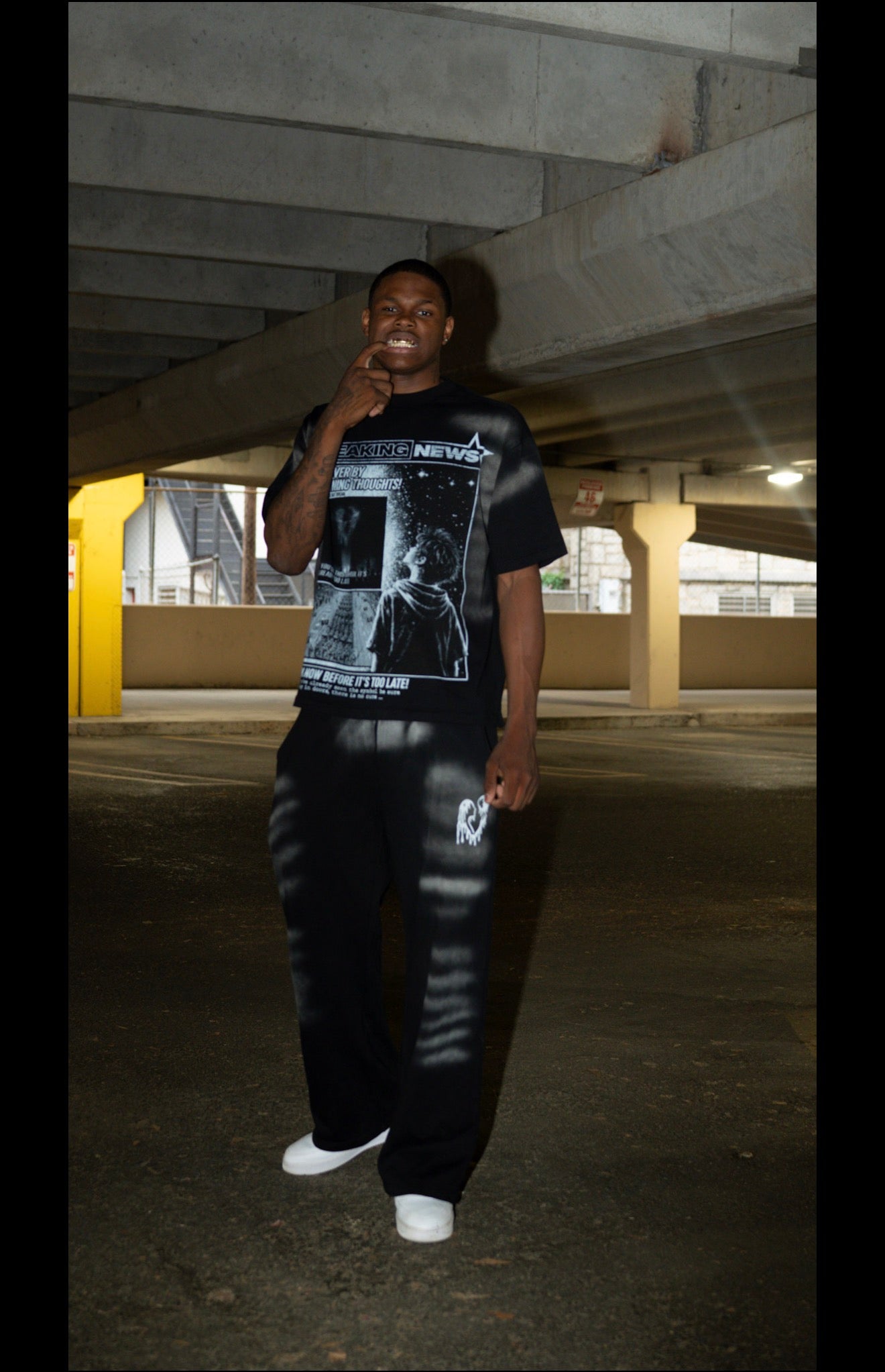 Black Drowning Thoughts Tee