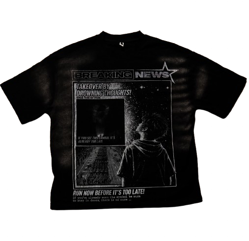 Black Drowning Thoughts Tee