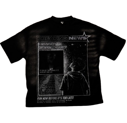 Black Drowning Thoughts Tee